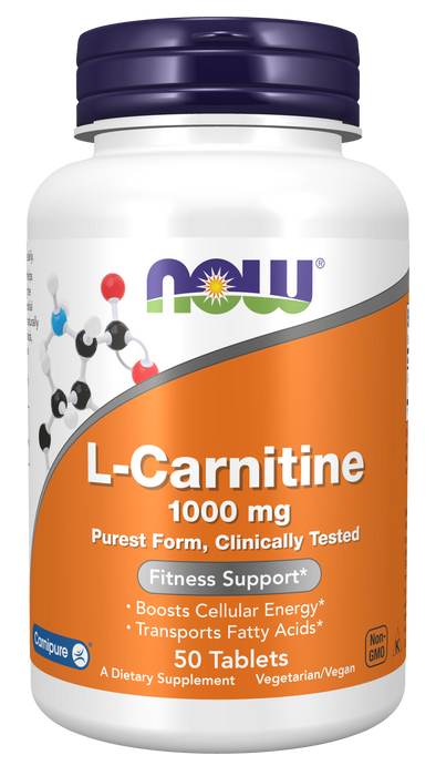 NOW Foods Carnitine Tartrate, 1000mg, 100 Tablets: Support for cellular energy and recovery. - Supplements at MySupplementShop by NOW Foods