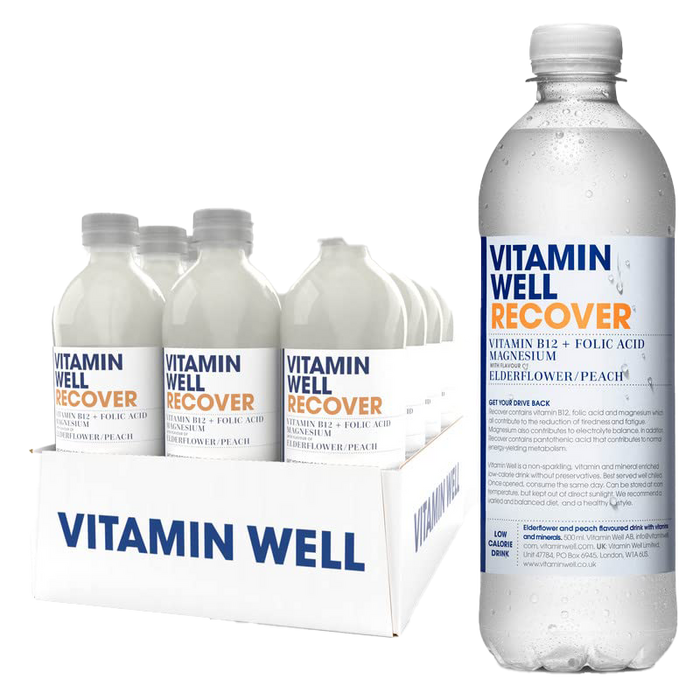 Vitamin Well Recover 12x500ml Peach & Elderflower