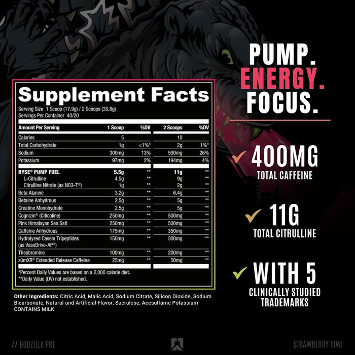 RYSE Godzilla Pre-Workout 722g