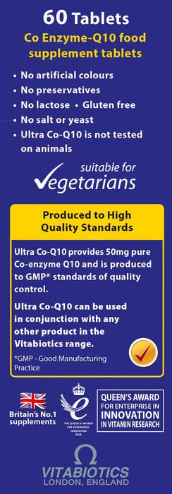 Vitabiotics Ultra Co-Q10 50mg 60 Tablets - Energy & Mind at MySupplementShop by Vitabiotics