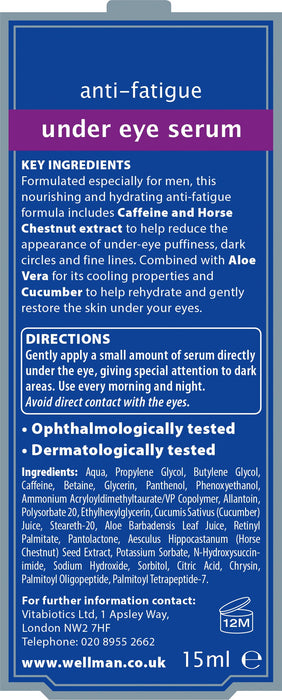 Vitabiotics Wellman Under Eye Serum - 15ml - Skin at MySupplementShop by Vitabiotics