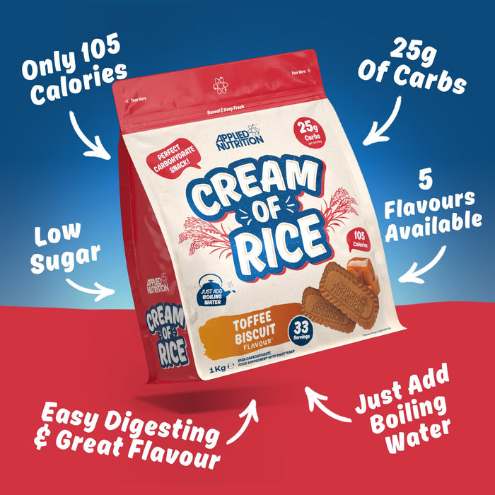 Applied Nutrition Cream Of Rice 1kg Toffee Biscuit