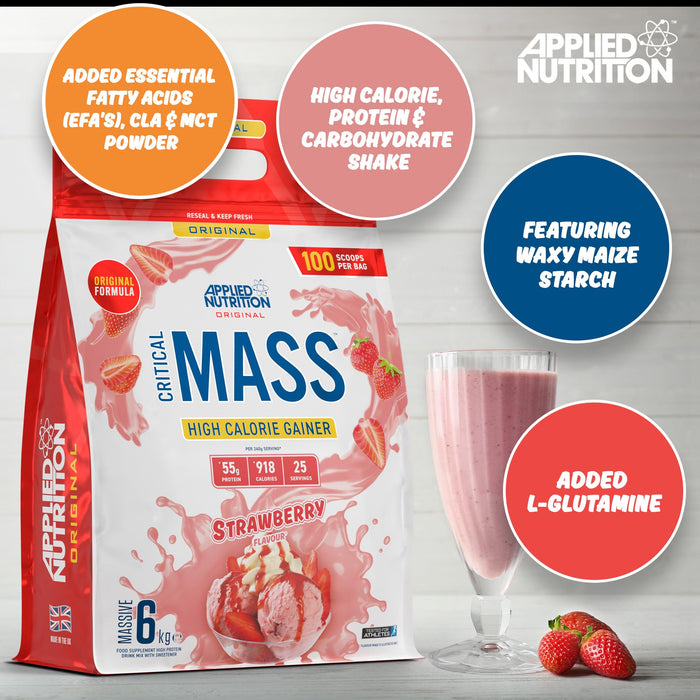 Applied Nutrition Critical Mass Original, Vanilla 6000g - Weight Gainers & Carbs at MySupplementShop by Applied Nutrition