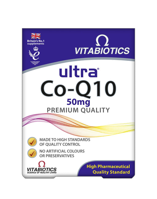 Vitabiotics Ultra Co-Q10 50mg 60 Tablets - Default Title - Energy & Mind at MySupplementShop by Vitabiotics