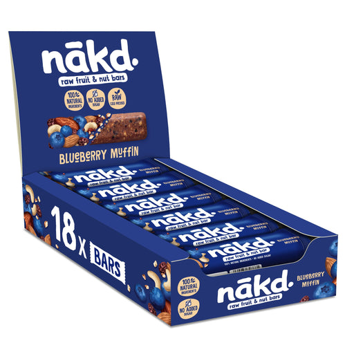 Nakd Nudies - 35g x 18 Blueberry Muffin (Vegan) | Premium Fruit & Nut Bars at MYSUPPLEMENTSHOP.co.uk