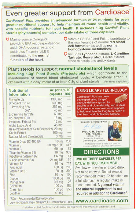 Vitabiotics Cardioace Plus 60 Capsules - Heart Health at MySupplementShop by Vitabiotics