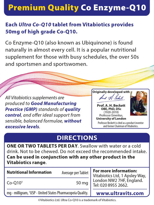 Vitabiotics Ultra Co-Q10 50mg 60 Tablets - Energy & Mind at MySupplementShop by Vitabiotics