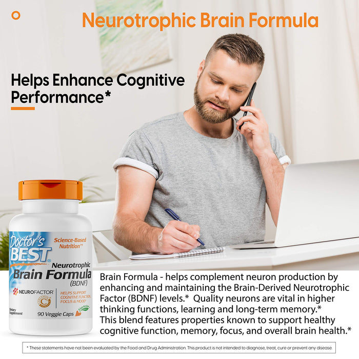 Doctor's Best Neurotrophic Brain Formula - 90 vcaps | High-Quality Sports Supplements | MySupplementShop.co.uk