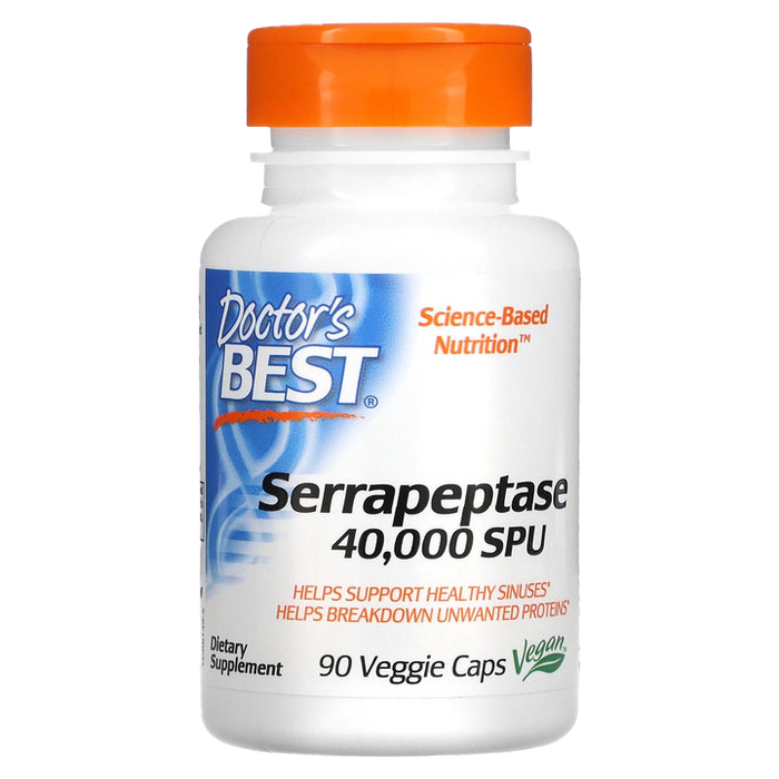 Doctor's Best Serrapeptase, 40.000 SPU – 90 Kapseln