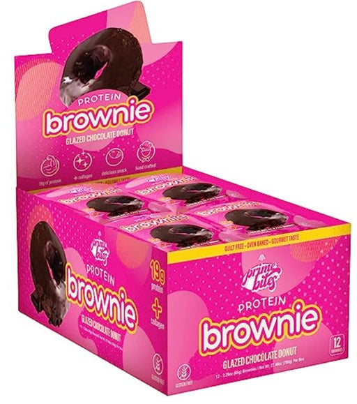 AP Sports PrimeBites Protein Brownies 12x65g (Chocolate Glazed Donut) - Protein Snacks at MySupplementShop by AP Sports Regimen