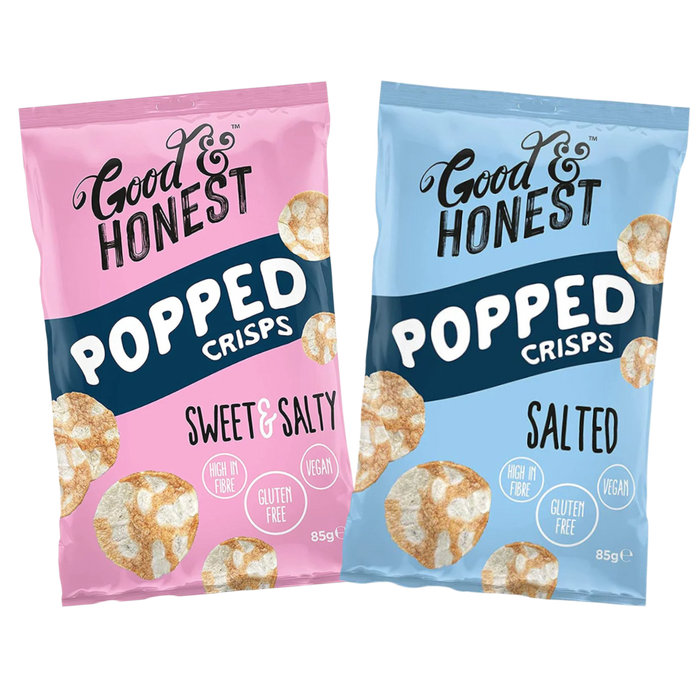 Good & Honest Popped Crisps - The Guilt-Free Snack You’ll Love 8 x 85g