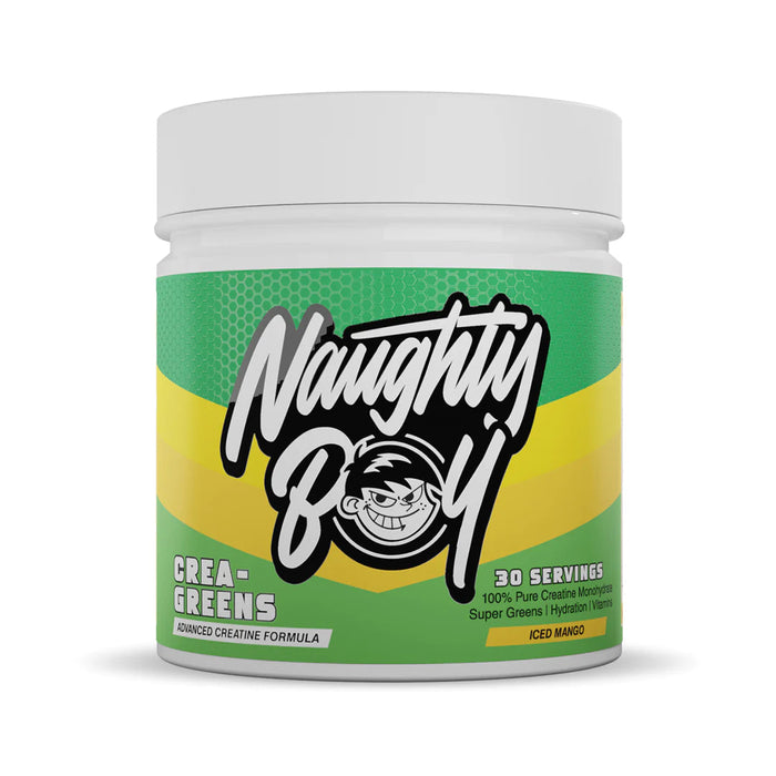 Naughty Boy Crea-Greens 270g Iced Mango - Creatine Supplements at MySupplementShop by Naughty Boy