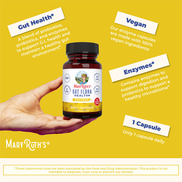 MaryRuth Organics Gut Flora Health+ Enzyme – 60 Kapseln