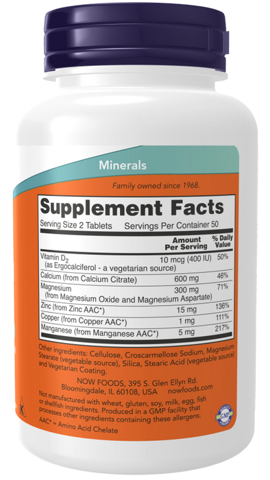 NOW Foods Calcium Citrate with Minerals & Vitamin D-2 - 250 tabs | High-Quality Vitamins & Minerals | MySupplementShop.co.uk