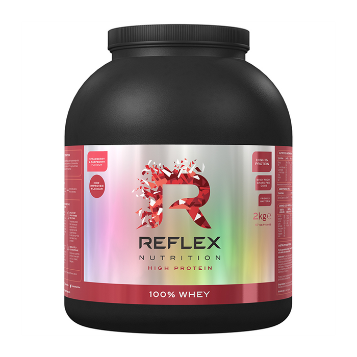 Reflex Nutrition 100% Whey 2kg Strawberry & Raspberry - Sports Nutrition at MySupplementShop by Reflex Nutrition