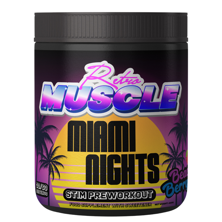 Retro Muscle Miami Nights 480g Beach Berry | Premium Health & Nutrition at MySupplementShop.co.uk