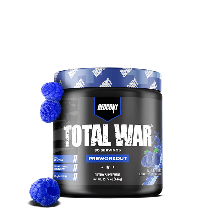 Redcon1 Total War Preworkout 30 Servings - Blue Raspberry - Pre Workout at MySupplementShop by RedCon1