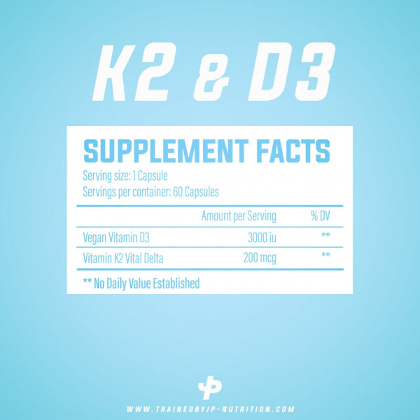 Trained By JP D3 & K2 60 Capsules Unflavoured