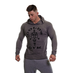 Gold's Gym Long Sleeve Hooded Top Grey Marl