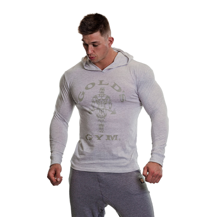 Gold's Gym Long Sleeve Hooded Top Vintage White Marl