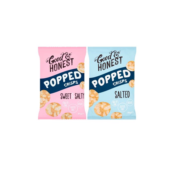 Good & Honest Pop Chips- 8 x 85g - Sea Salt - Multipack at MySupplementShop by Good & Honest