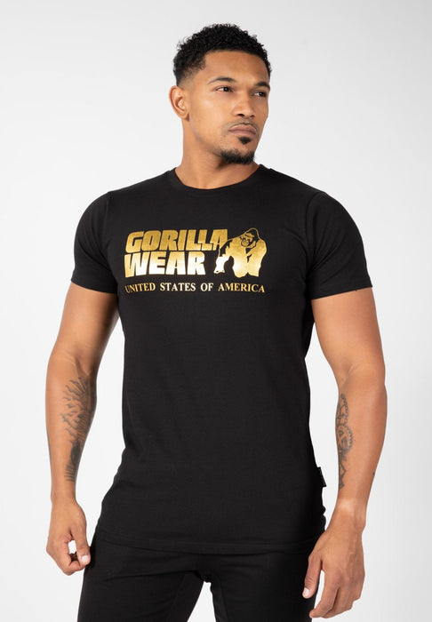 Gorilla Wear Classic T-Shirt Black/Gold - T-Shirt at MySupplementShop by Gorilla Wear