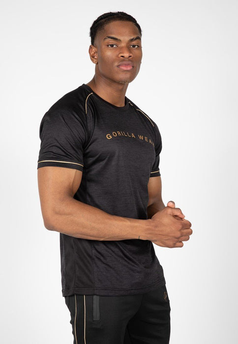 Gorilla Wear Fremont T-Shirt Black/Gold - XXXL - T-Shirt at MySupplementShop by Gorilla Wear