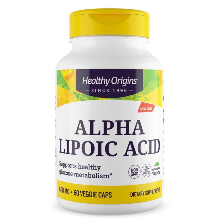 Healthy Origins Alpha Lipoic Acid 600mg 60 Veggie Capsules - Cellular Health at MySupplementShop by Healthy Origins