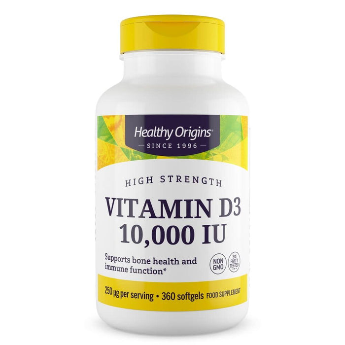 Healthy Origins Vitamin D3 10,000iu 360 Softgels - Supplements at MySupplementShop by Healthy Origins