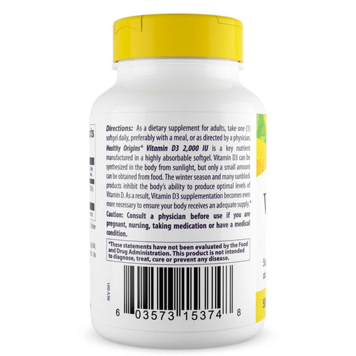 Healthy Origins Vitamin D3 2,000iu 120 Softgels | Premium Supplements at MYSUPPLEMENTSHOP