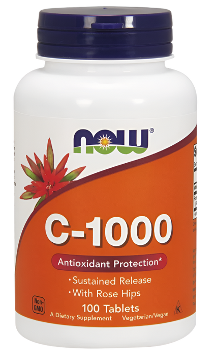 NOW Foods Vitamin C-1000 with Rose Hips - Sustained Release - 100 tabs