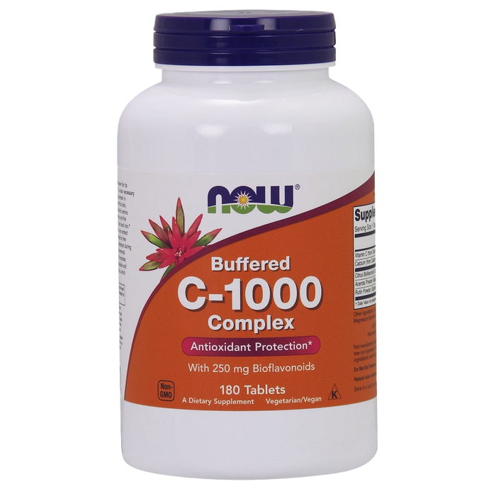 NOW Foods Vitamin C-1000-Komplex – gepuffert mit 250 mg Bioflavonoiden – 180 Tabletten