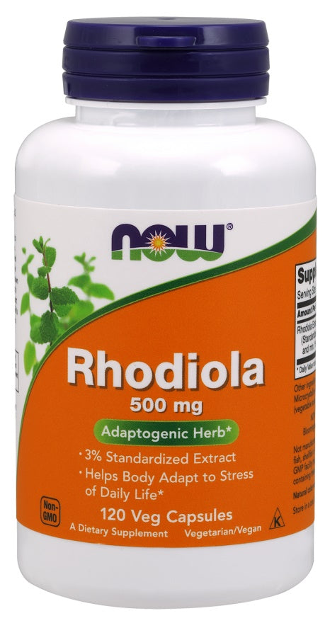 NOW Foods Rhodiola, 500mg - 120 vcaps - Vitamins & Supplements at MySupplementShop by NOW Foods