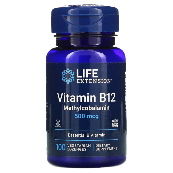 Life Extension Vitamin B12 Methylcobalamin, 500 mcg – 100 vegetarische Lutschtabletten