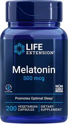 Life Extension Melatonin, 500mcg 200 vcaps