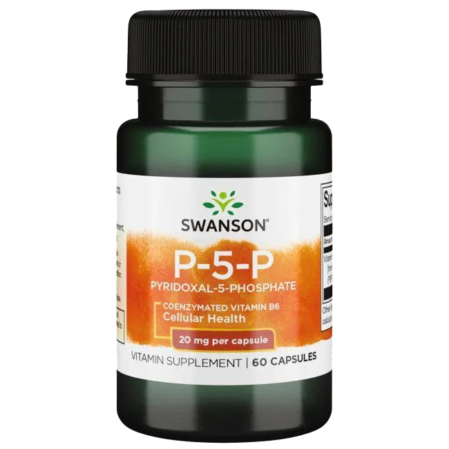 Swanson P-5-P (Pyridoxal-5-Phosphate) Coenzymated Vitamin B6, 20mg - 60 caps