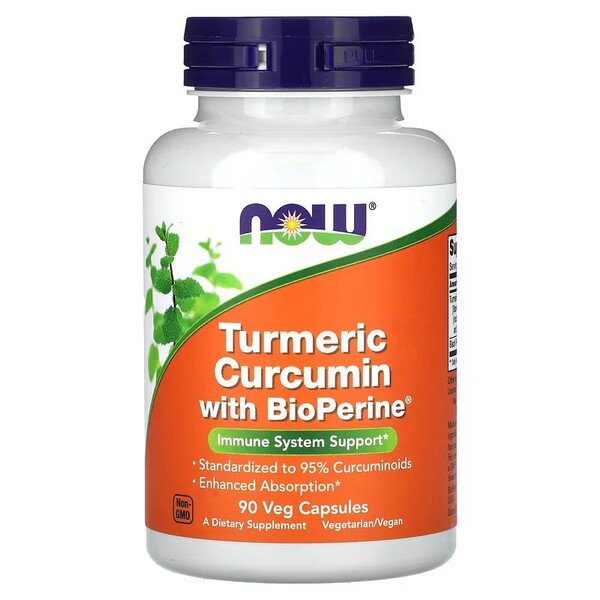 NOW Foods Turmeric Curcumin with BioPerine 90 vcaps - Sports Supplements at MySupplementShop by NOW Foods