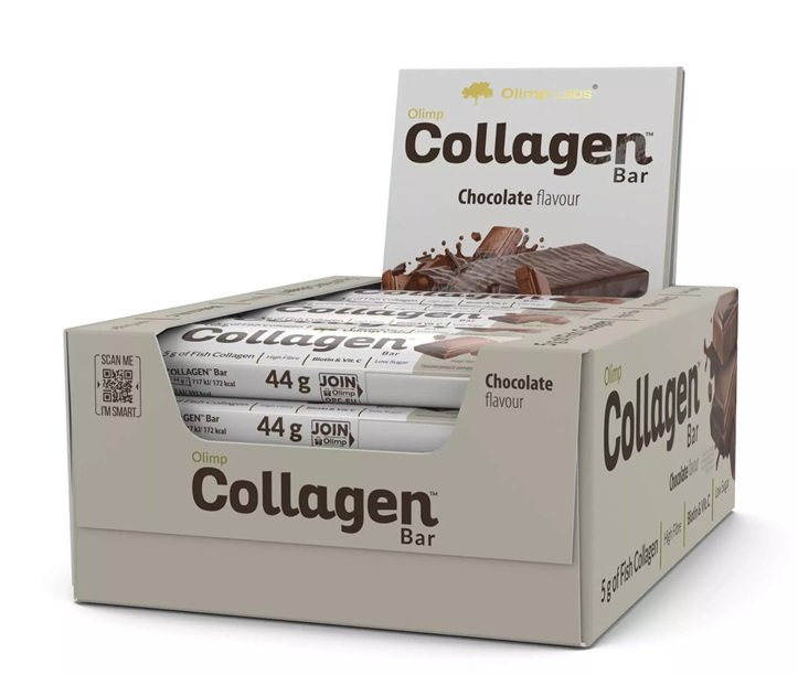 Olimp Nutrition Collagen Bar, Chocolate (EAN 5901330094019) 25 x 44g - Nutrition Bars at MySupplementShop by Olimp Nutrition