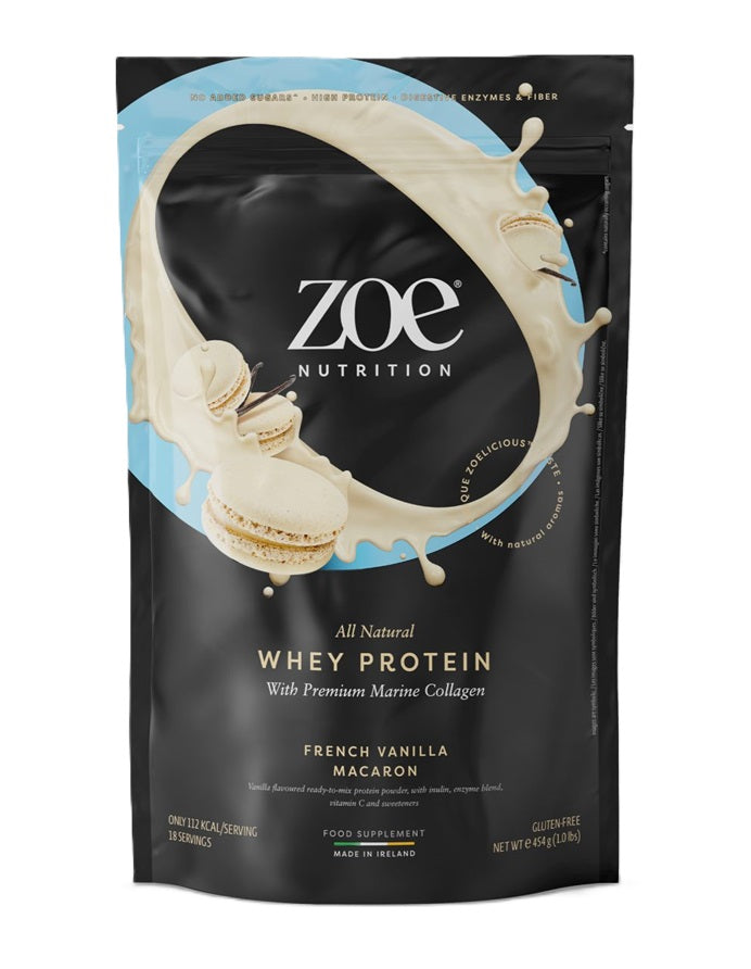 ZOE Nutrition Whey Protein with Premium Marine Collagen, French Vanilla Macaron - 454g - Default Title - Sports Nutrition at MySupplementShop by ZOE Nutrition