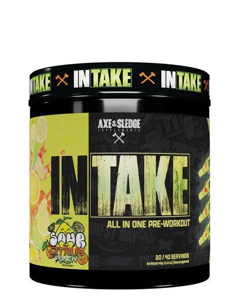 Axe & Sledge Intake All in One Pre-Workout 440g - Sour Citrus Punch - Pre & Post Workout at MySupplementShop by Axe & Sledge