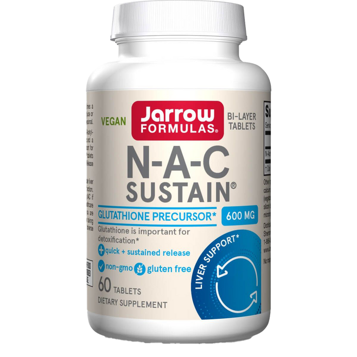 Jarrow Formulas N-A-C (N-Acetyl-L-Cysteine) Sustain 600mg 60 Tablets