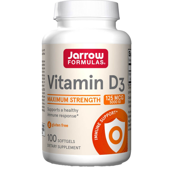 Jarrow Formulas Vitamin D3, 5000 IE – 100 Kapseln