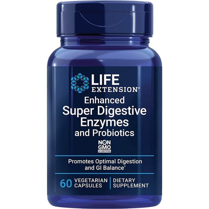 Life Extension Enhanced Super Digestive Enzymes and Probiotics 60 Vegetarian Capsules