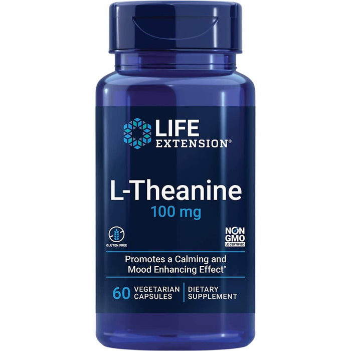 Life Extension L-Theanine 100 mg 60 Vegetarian Capsules - Amino Acids and BCAAs at MySupplementShop by Life Extension