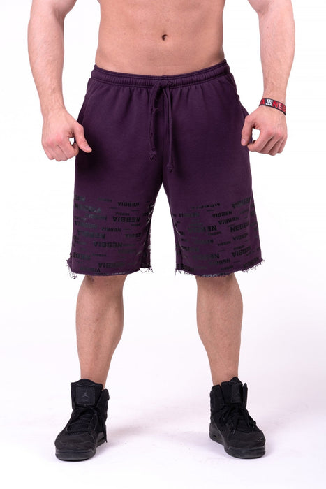 Nebbia Raw Hem Street Shorts 151 - Burgundy