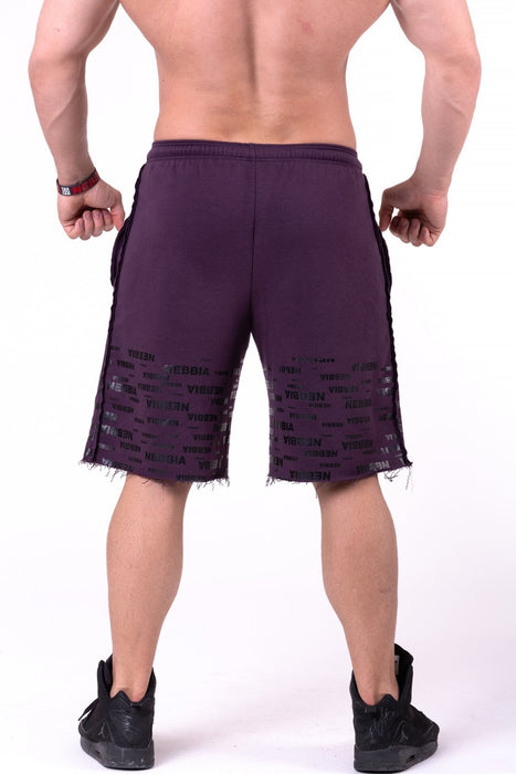 Nebbia Raw Hem Street Shorts 151 - Burgundy