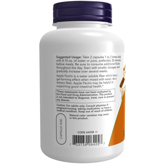 NOW Foods Apple Pectin 700mg 120 Veg Capsules | Premium Supplements at MYSUPPLEMENTSHOP
