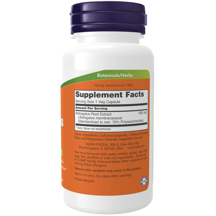 NOW Foods Astragalus Extract 500 mg 90 Veg Capsules - Health and Wellbeing at MySupplementShop by NOW Foods