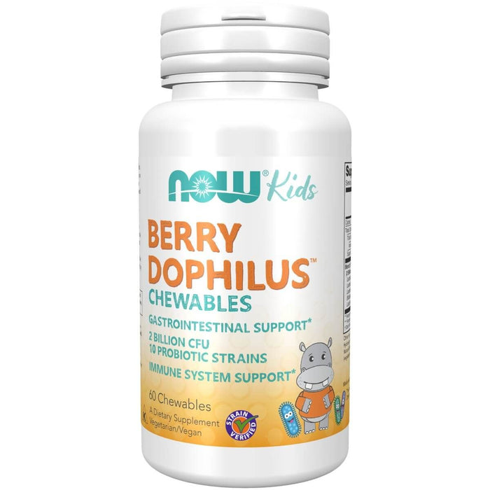 NOW Foods BerryDophilus 60 Berry Flavoured Chewables - Health and Wellbeing at MySupplementShop by NOW Foods