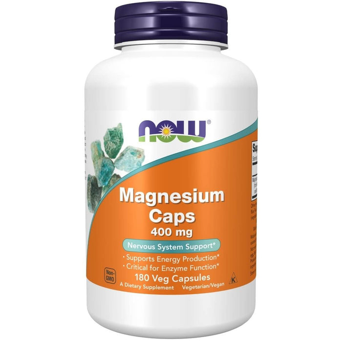 NOW Foods Magnesium 400 mg 180 Veg Capsules - Vitamins & Minerals at MySupplementShop by NOW Foods